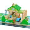 Jeujura 80-teiliger Holzbausatz Mein erstes Haus mit Auto
