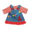 Bigjigs Toys Jeans Latzkleid mit gestreiftem Shirt für Puppe 28 cm