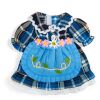 Bigjigs Toys Blau kariertes Kleid für Puppe 34 cm