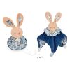 Doudou Schnuffeltuch Hase blau 3in1