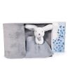 Doudou Happy Rabbit Geschenkset Decke und blau-grauer Snood
