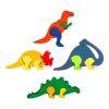 Fauna Massivholz Interlocking Puzzle Set Dinosaurier 4 Teile