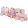 small foot Stapelspiele Holzzug rosa