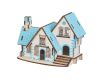 Woodcraft  Hölzernes 3D Puzzle Blaues Haus
