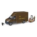 Bruder MB Sprinter UPS Transporter mit Figur und Zubehör