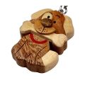 2Kids Toys Großer Schlüsselanhänger aus Holz Hund mit Knochen
