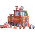 2Kids Toys Station aus Holz Feuerwehrleute 2 in 1