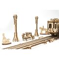 Ugears Mechanisches 3D-Holzpuzzle Mechanische Stadt 
Straßenbahnlinie