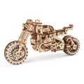 Ugears Mechanisches 3D-Holzpuzzle UGR-10 Motorrad (Scrambler) mit Karre