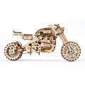 Ugears Mechanisches 3D-Holzpuzzle UGR-10 Motorrad (Scrambler) mit Karre