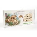 Ugears Mechanisches 3D-Holzpuzzle UGR-10 Motorrad (Scrambler) mit Karre