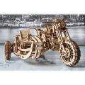 Ugears Mechanisches 3D-Holzpuzzle UGR-10 Motorrad (Scrambler) mit Karre