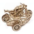 Ugears Mechanisches 3D-Holzpuzzle UGR-10 Motorrad (Scrambler) mit Karre