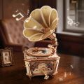 RoboTime 3D-Bausatz Diva hölzerne Spieluhr mit Grammophon