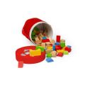 Bigjigs Toys Die ersten Holzklötze und Steckspiel im Trommel