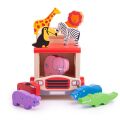 Bigjigs Toys Holzauto mit Safaritieren