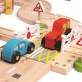 Bigjigs Rail Holzschienenbahn mit Landstraße 80 Teile
