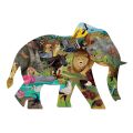 Mudpuppy Puzzle Afrikanische Safari in Form eines Elefanten 300 Teile