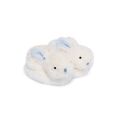 Doudou-Geschenkset - Set von Schuhen mit Rasseln Kaninchen blau 0-6 Monate