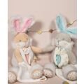 Doudou Geschenkset - Plüschhase mit Decke 31 cm türkis