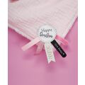 Doudou Geschenkset rosa - Kaninchen mit quadratischer Decke 25 cm