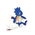 Doudou-Geschenkset - Plüsch Dinosaurier mit Decke 25 cm blau