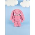 Doudou Plüschhase mit Schal rosa 35 cm