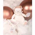 Doudou Geschenkset Teddybär mit Schnullerkette und Kuscheldecke Rosa 20 cm
