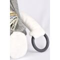 Doudou Geschenkset Plüsch Eisbär mit Ring 30 cm Grau