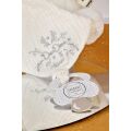 Doudou Geschenkset Teddybär mit Schnullerkette und Kuscheldecke Beige 20 cm