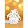 Doudou Geschenkset Plüsch Eisbär mit Ring 30 cm Beige