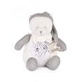 Doudou Geschenkset Musikalisches Nachtlicht mit Projektion Grauer Teddybär