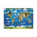 Dino Puzzle Karte der Tiere 100 XL-Teile