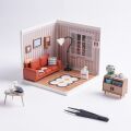 RoboTime 3D-Puzzle Miniaturhaus Gemütliches Wohnzimmer