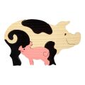 Fauna Massivholzpuzzle Schweine