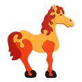 Fauna Massivholzpuzzle großes braunes Pferd