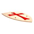 Fauna Holzschild mit Kreuz