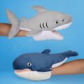 Doudou Histoire d'Ours Plüsch-Handpuppe Grauer Hai 30 cm