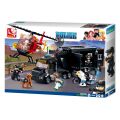 Sluban Polizei M38-B0659 SWAT mobile Basis und Diebe im Hubschrauber