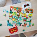 Petit Collage Puzzle Bibliothek 100 Teile mit 3D-Brille