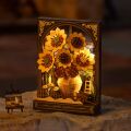RoboTime 3D-Holzpuzzle Goldene Sonnenblumen