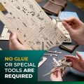 Ugears Mechanisches 2.5D-Holzpuzzle Kampfflugzeug