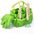 Bigjigs Toys Gartengeräte-Set in Segeltuchtasche grün