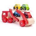 Bigjigs Toys Holztransporter mit Autos