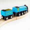 Bigjigs Rail Hölzerne Nachbildung der Mallard-Lokomotive + 3 Gleise
