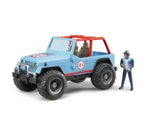 Bruder Blue Auto JEEP mit Fahrer