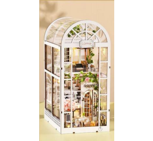 2Kids Toys 3D-Puzzle Buchstütze Miniaturhaus White Garden Café