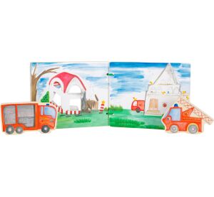 small foot Hölzernes Buch Feuerwehrleute
