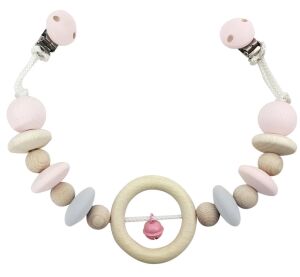 Hess Kinderwagenbügel Natur mit rosa Glocke