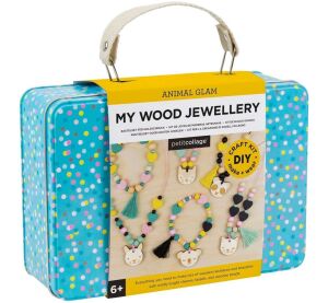 Petit Collage Kreativkoffer Holzschmuck mit Tieren